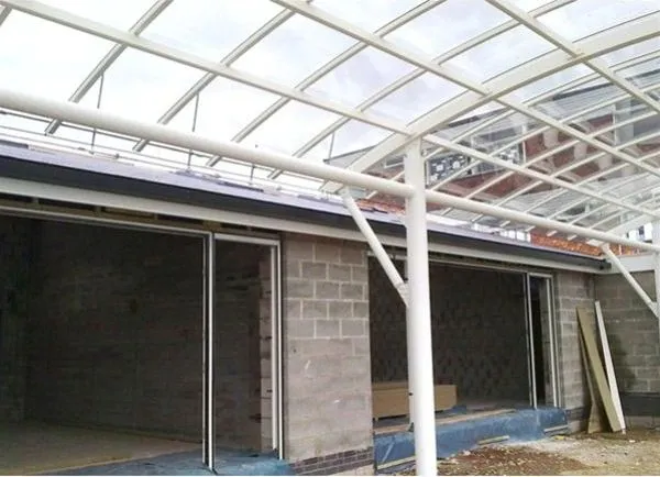 Curved Polycarbonate Roof Walkway School Rugby