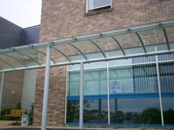 Curved Polycarbonate Walkway School St Austell