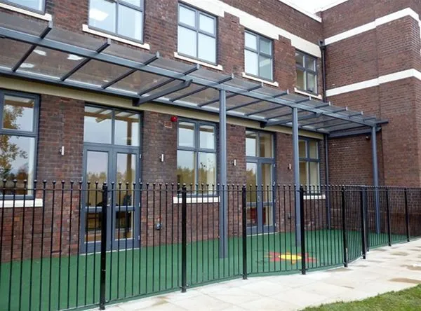 Economical Patent Glazed Mono Pitch Walkway Canopy South Wales