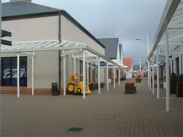 Patent Glazed Roof Walkway Retail Outlet Gretna