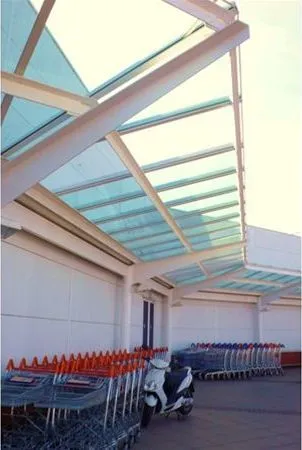 Patent Glazed Roof Walkway Supermarket Chester