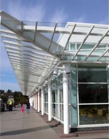 Patent Glazed Roof Walkway Supermarket Telford