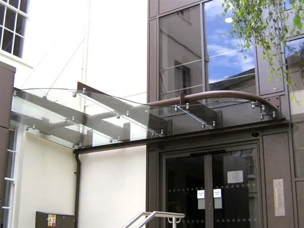 Suspended Glass feature Canopy Offices Cheltenham