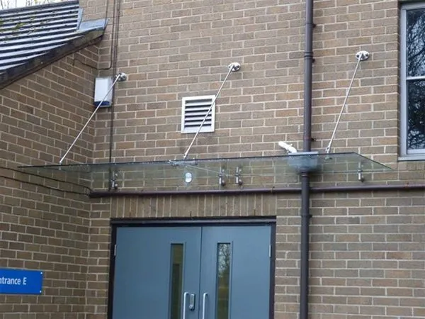 Frameless Suspended Glass Canopy Offices Wakefield