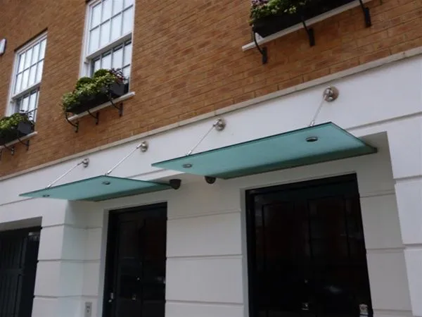 Frameless Suspended Satin Glass Canopies Offices London