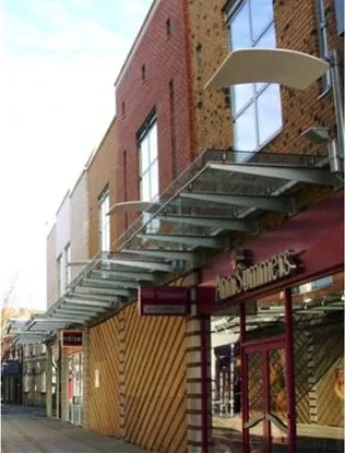 Suspended Glass Canopies Retail Park Kings Lynn