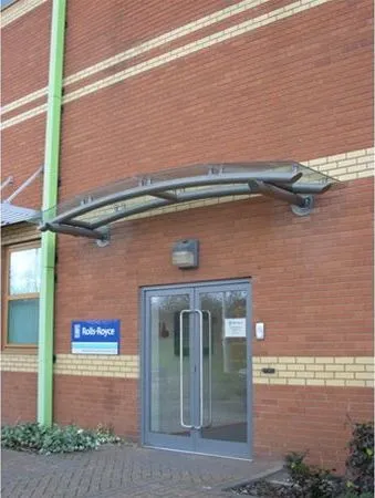Faceted Glass Canopy Office Loughborough