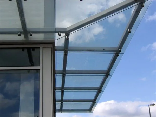 Suspended Glass Canopy COOP store Birmingham