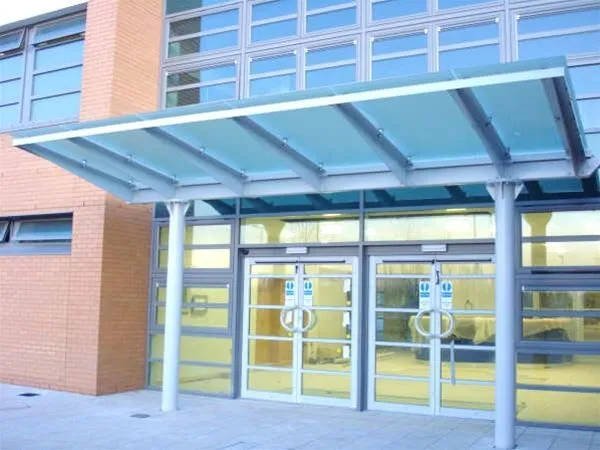 Satin Glass Supported Canopy Offices Grimsby