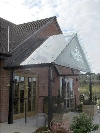 Glazed Supported Entrance Canopy Public House Coventry