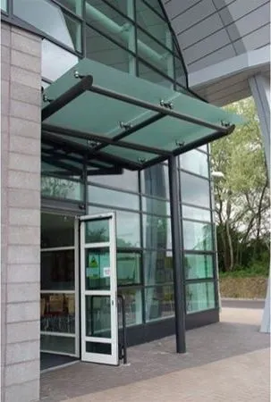 Satin Glass Supported Canopy Stadium Cardiff