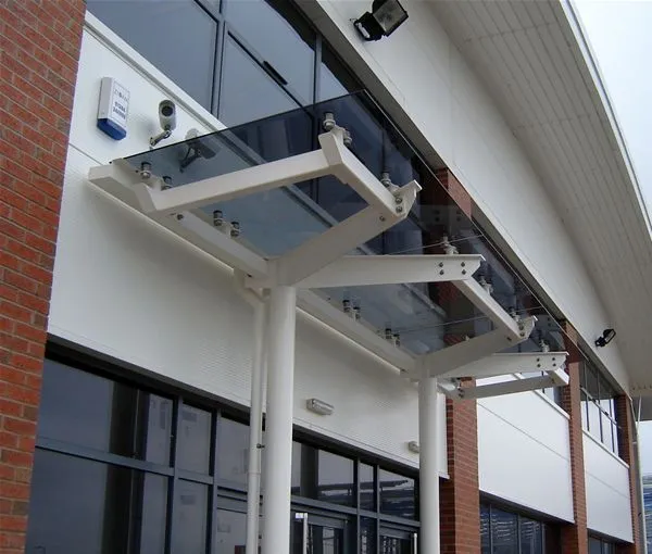 Grey Glass Supported Canopy Offices Burton on Trent