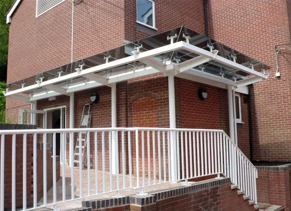 Grey Glass Supported Canopy Offices Rednall