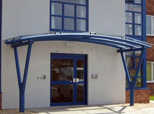Faceted Glass Supported Canopy Offices Burslem