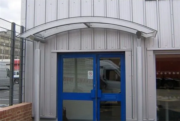 Supported Curved Polycarbonate Canopy Offices Hayes