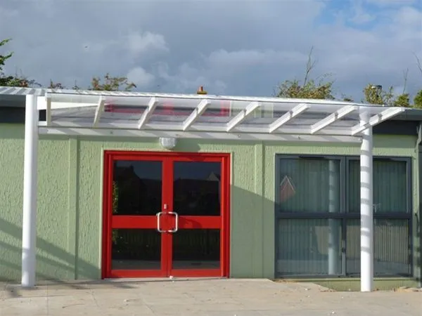 Glazed Polycarbonate Supported Canopy School Swindon