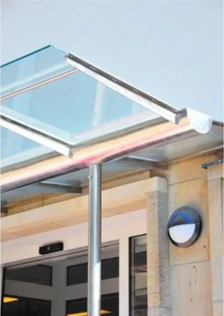 Free Standing Stainless Steel Glass Canopy Church Entrance