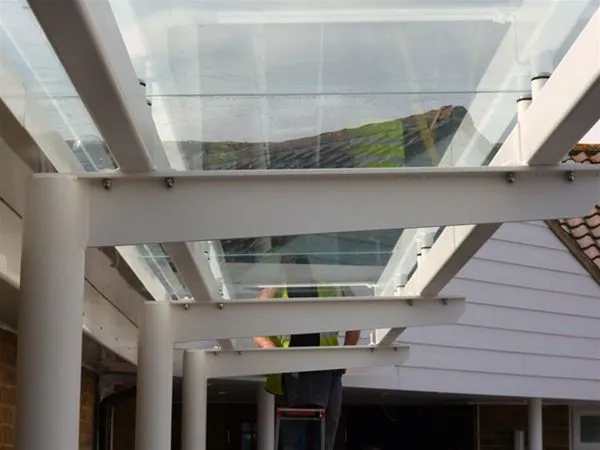 Free Standing Supported Glass Canopy School Kent