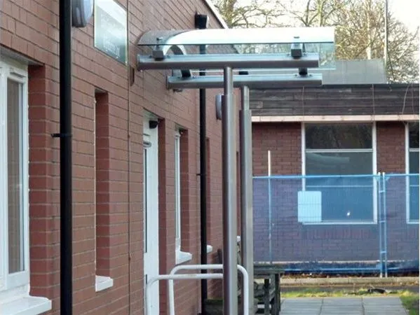 Curved Glass Supported Canopy Hospital Wakefield
