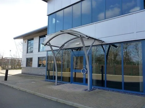 Supported Polycarbonate Curved Roof Canopy Feature Northampton
