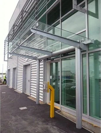 Supported Glass Canopy Offices Heathrow Airport