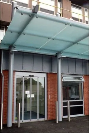 Satin Glass Entrance Feature Hospital Northallerton