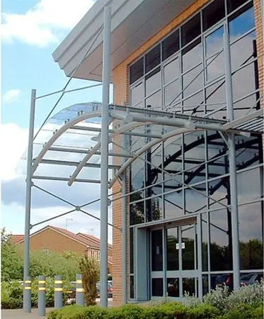 Faceted Glass Entrance Feature Building Society Coventry