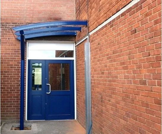 Small School Polycarbonate Entrance Canopy Feature Grimsby