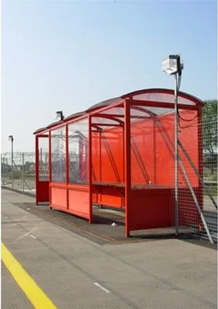 Enclosed Glass and Polycarbonate Waiting Shelter Crewe Rail Station