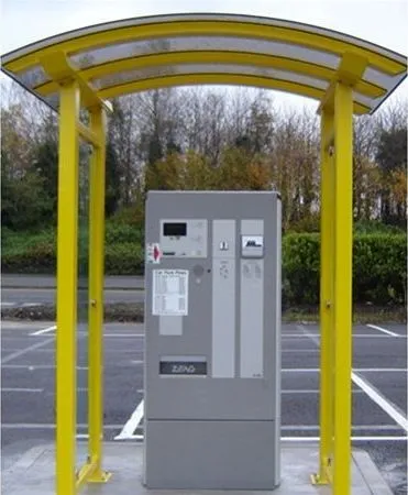 Metal and Glass Free Standing Pay Station Cover