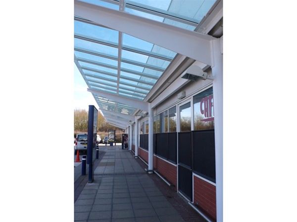 RP02 Refurbished Glass Canopy Roof to Supermarket Chester