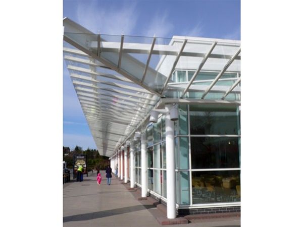 W09 Patent Glazed Roof Walkway Supermarket Telford