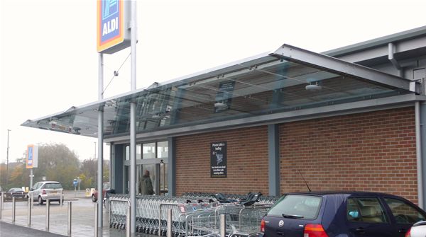 SC08 Suspended Glass Canopy Supermarket Clowne